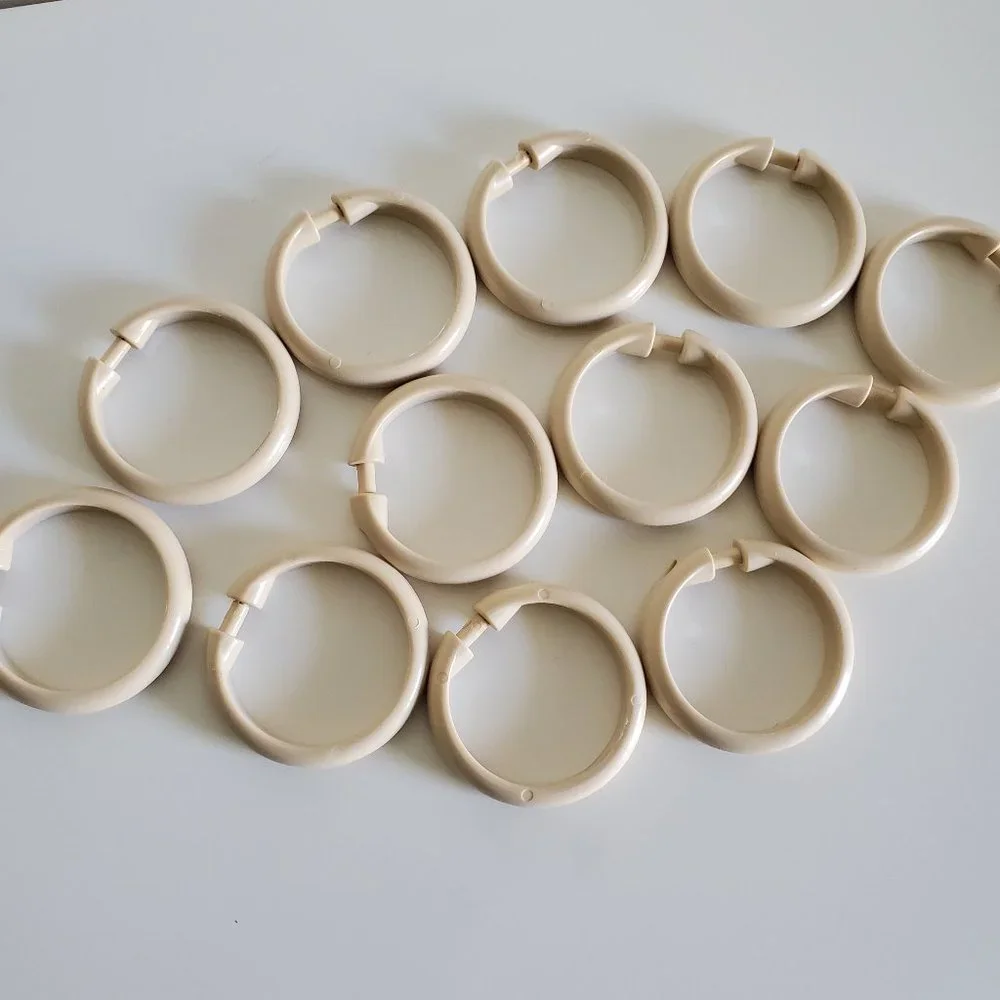(Set of 12) Plastic Shower Curtain Rings